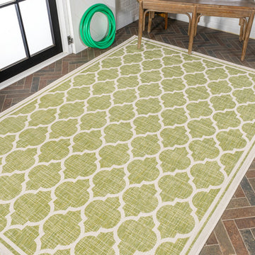 Trebol Moroccan Trellis Textured Weave Indoor/outdoor Area Rug